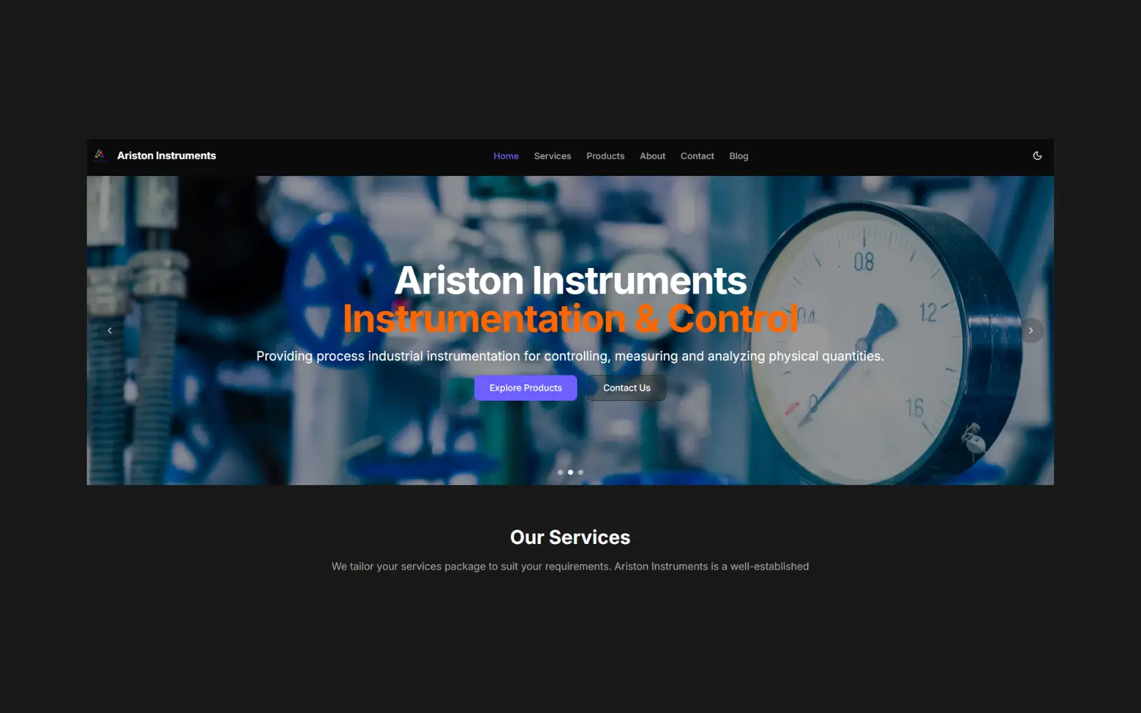 Ariston Instruments - Industrial Website