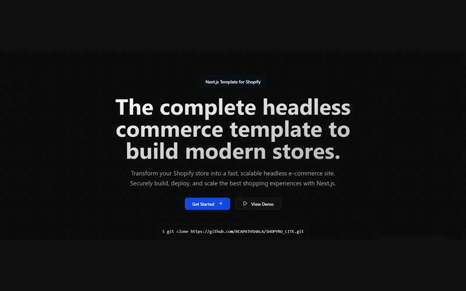 Next.js Template for Shopify (Shopyro Lite)